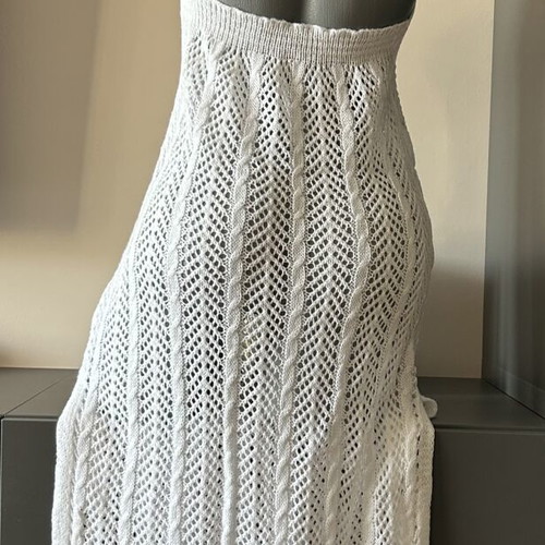 Knitted beach dress size S, white