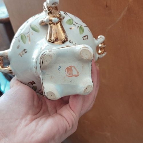 Porcelain Russian samovar used with wear marks