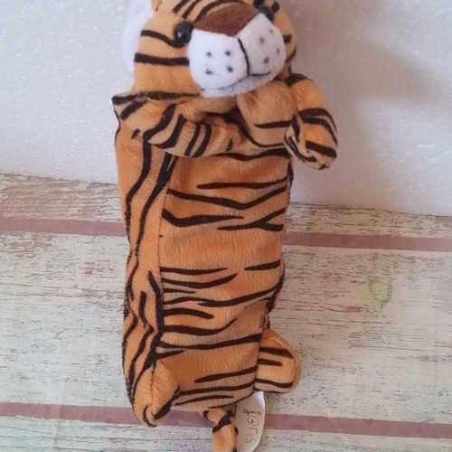 Plush school pencil case Tiger like new