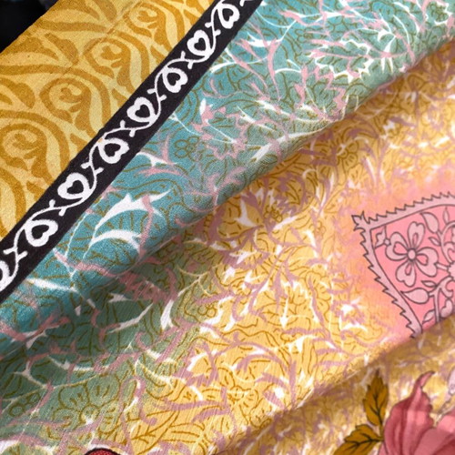 Hibiscus Silk Pareo Sea Pattern New, Brown Beige