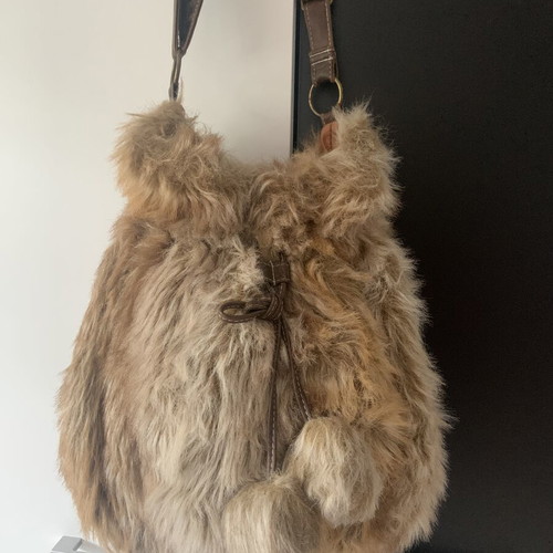 Claire's women's fluffy shoulder bag used, 44x35 cm