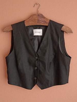 Orsay women's linen vest like new, black, size M