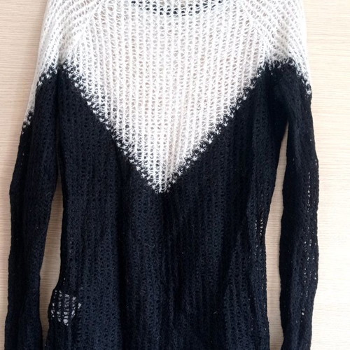 Oltre knitted sweater used, medium, black and white