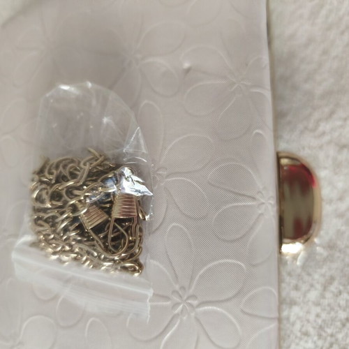 Women's bag with detachable chain, new, pink and gold