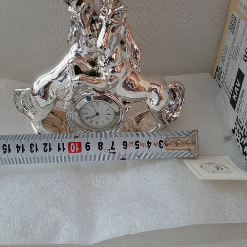 Italian silver-plated clock new