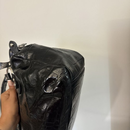 Efstathopoulos Black Genuine Leather Shoulder Bag preloved condition