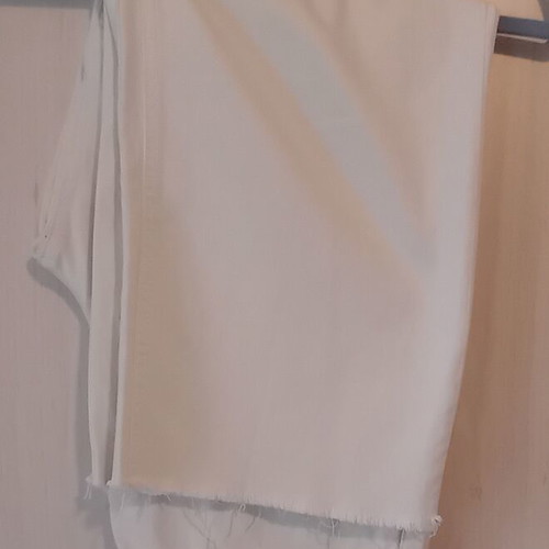 Zara crop marine white denim pants size 40 used with distressed detail