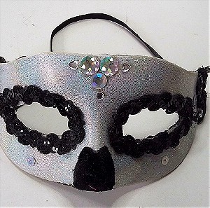 ΔΙΑΚΟΣΜΗΤΙΚΗ ΜΑΣΚΑ ΚΑΡΝΑΒΑΛΙ Glitter Silver Skull Masquerade Mask