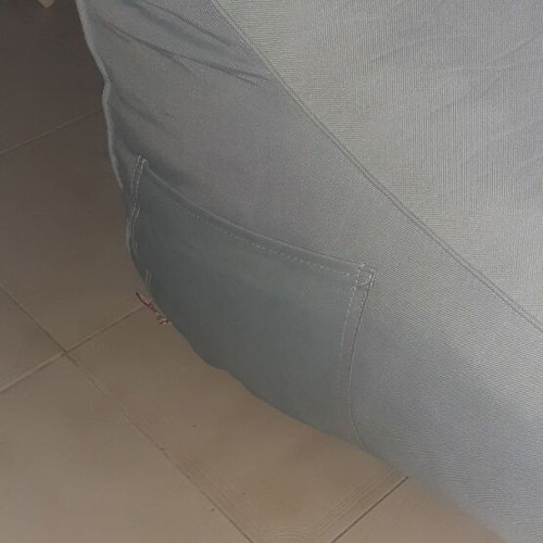 Pouf new gray with cover and side pocket