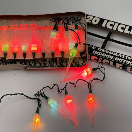 Christmas multicolor Delux icicle lights vintage 1991, 20 collectible