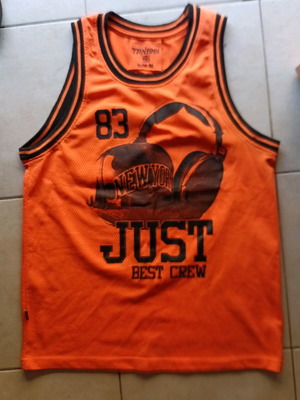 Men's Sportswear Tank Top refurbished, size M, black and orange
