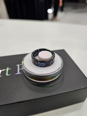 Smart ring with LED display new, fitness and health tracker, size 12, black