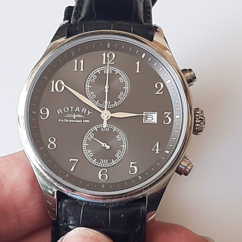 Rotary wristwatch men ultra slim new, leather strap