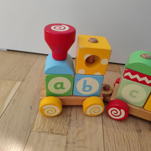 ELC wooden stacking train like new