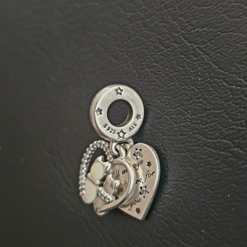 Pandora silver charm with two cats like new