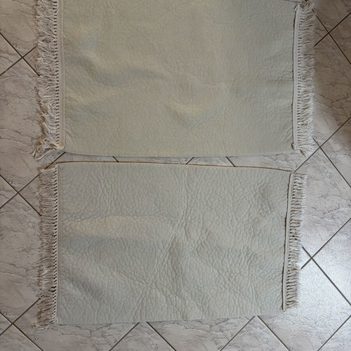 Bedroom rugs set used, modern motif with fringes