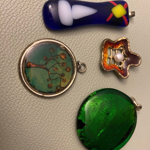 Necklace pendants used, set of 4 pieces