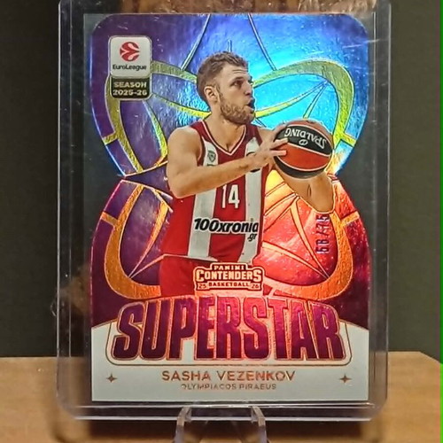 2025-26 Panini Contenders EuroLeague Sasha Vezenkov Superstar Die-Cut card like new