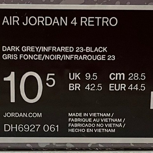 Air Jordan 4 Retro 44,5 EU σαν καινούργιο, μαύρο/γκρι/infrared 23-black