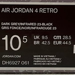 Air Jordan 4 Retro 44,5 EU σαν καινούργιο, μαύρο/γκρι/infrared 23-black