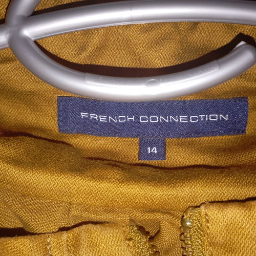 French Connection women's jacket used, mustard color, size L, cotton and linen