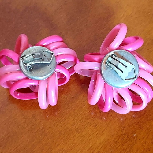 Vintage summer earrings pink fuchsia like new