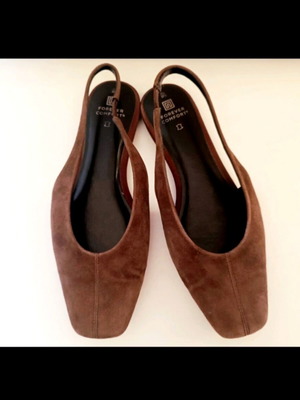 Suede brown ballerinas like new, size 36.5-37, square toe