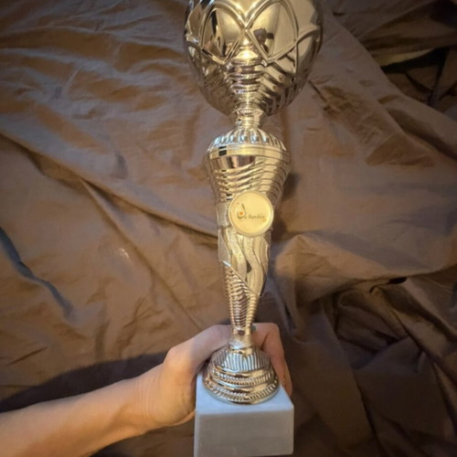 Silver Award Trophy with Marble Base New