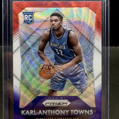 2015-16 Panini Prizm Rookies Red White & Blue Karl-Anthony Towns RC #328