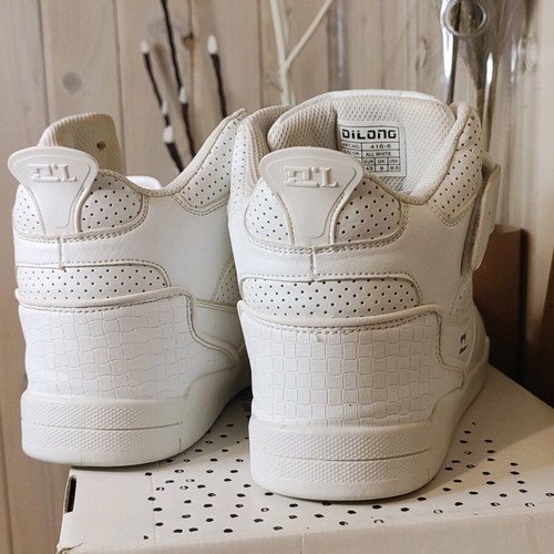 DiLONG sneakers white athletic casual high top, like new, size 45