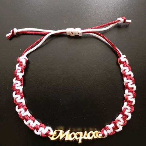 Mama bracelet new, large letter size, red and white, handmade