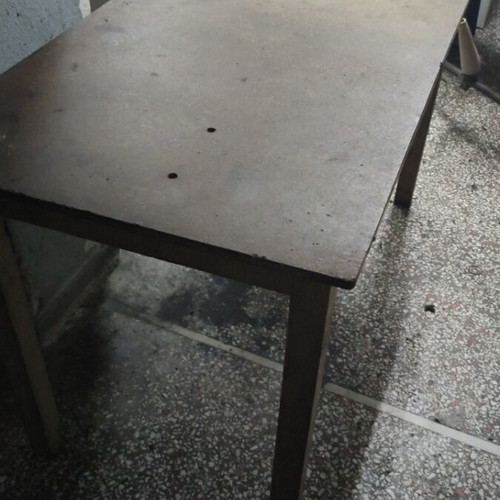 Wooden workbench table used, solid compact