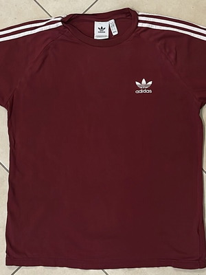 Adidas Originals T-shirt Burgundy with 3-Stripes Trefoil Logo Size L