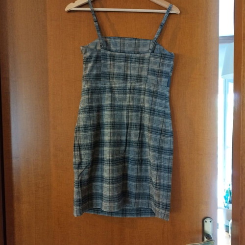 Lynne women's dress plaid S like new, gray and brown