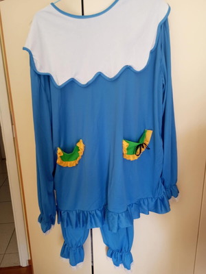 Adult carnival costume baby style like new, blue with decorative pockets