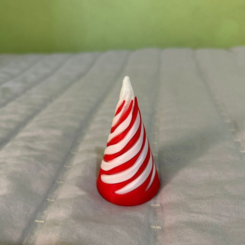 3D Printed Spiral Cone Fidget Toy, red and white