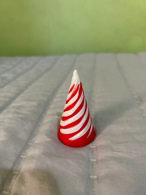 3D Printed Spiral Cone Fidget Toy, red and white