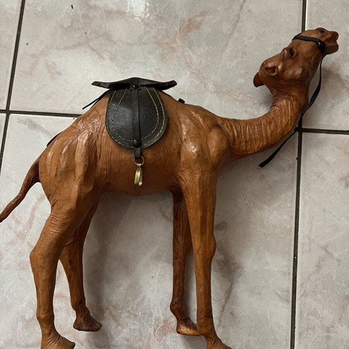 Leather camel figurine, 33 cm height