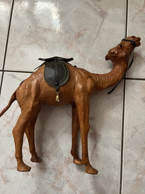 Leather camel figurine, 33 cm height