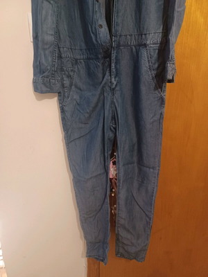 Denim one-piece suit like new, thin fabric, blue