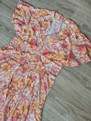 Iris Maxi summer dress floral print size 16 L/XL like new