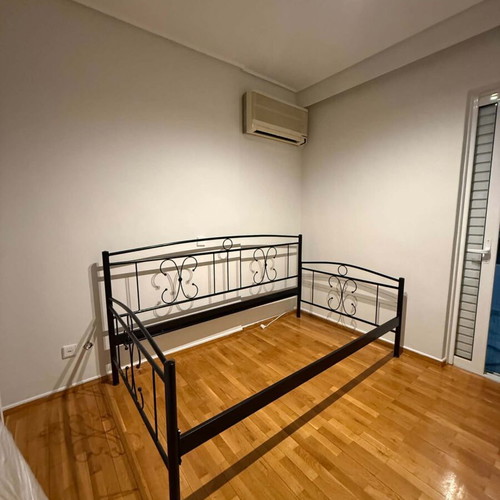 Half-Double Bed with Mattress 120x200 Like New, Handmade Metal Frame