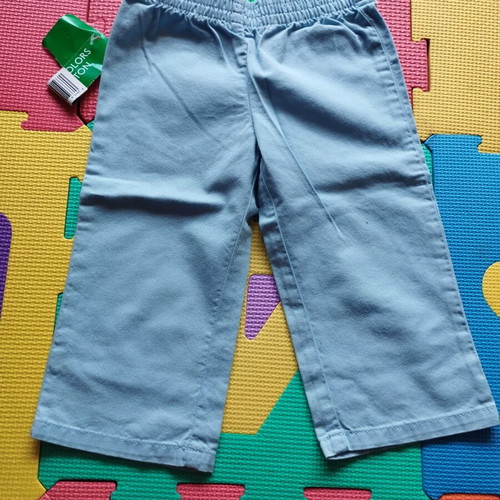 Benetton spring pants for 12-month-old boy new, light blue
