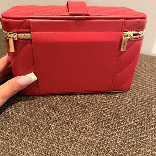 YSL Makeup Bag with Mirror New, Red