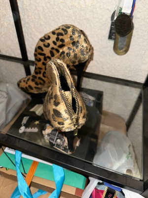 Leopard ankle boots like new, size 38, beige and brown