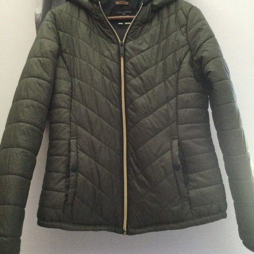 Olive jacket with hood like new