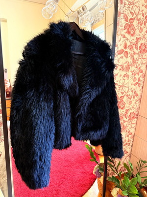Faux Fur Zara Black Tag jacket like new, black, XL