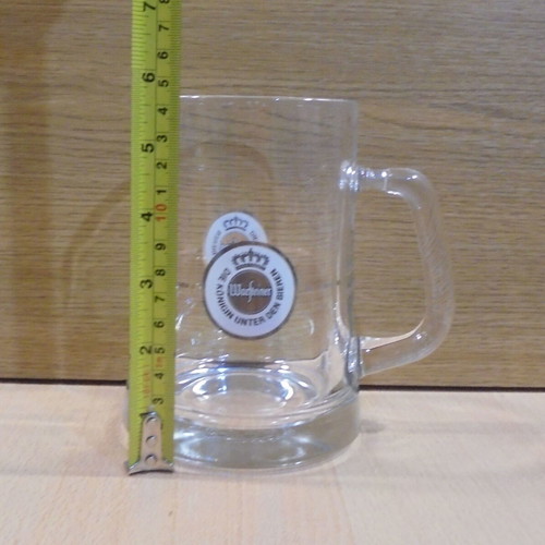 Warsteiner beer set of two used promotional glass mugs 0.5l