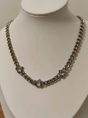 Стоманено колие ново, златисто и сребристо