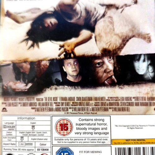 The Devil Inside DVD used, horror movie with English subtitles